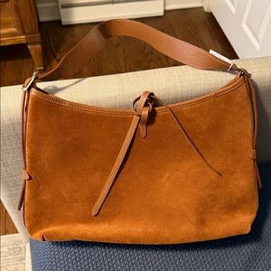 Brown Suede Shoulder Bag